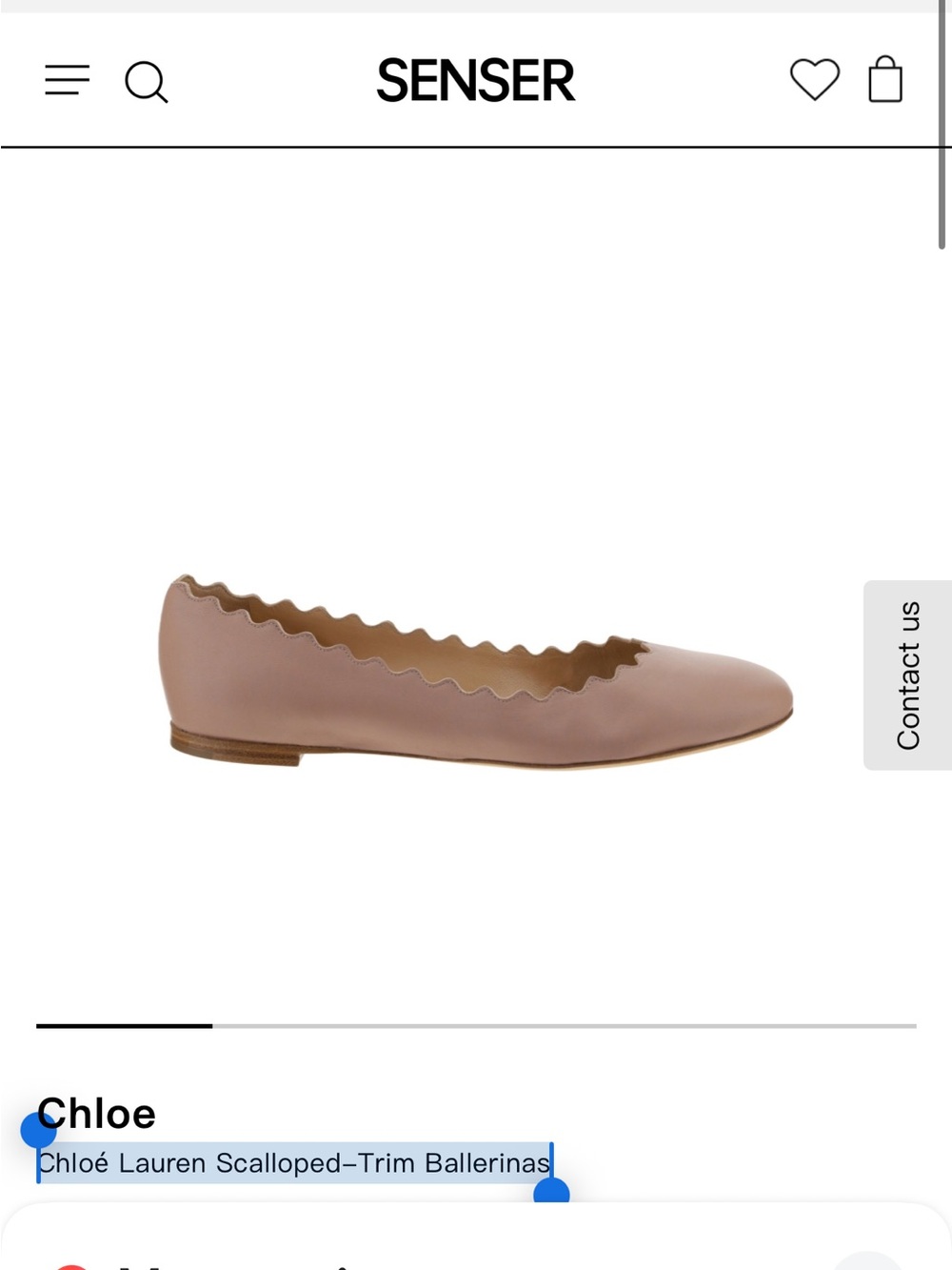 Chloe Scalloped-Edge Leather Ballerina Flats - Taupe